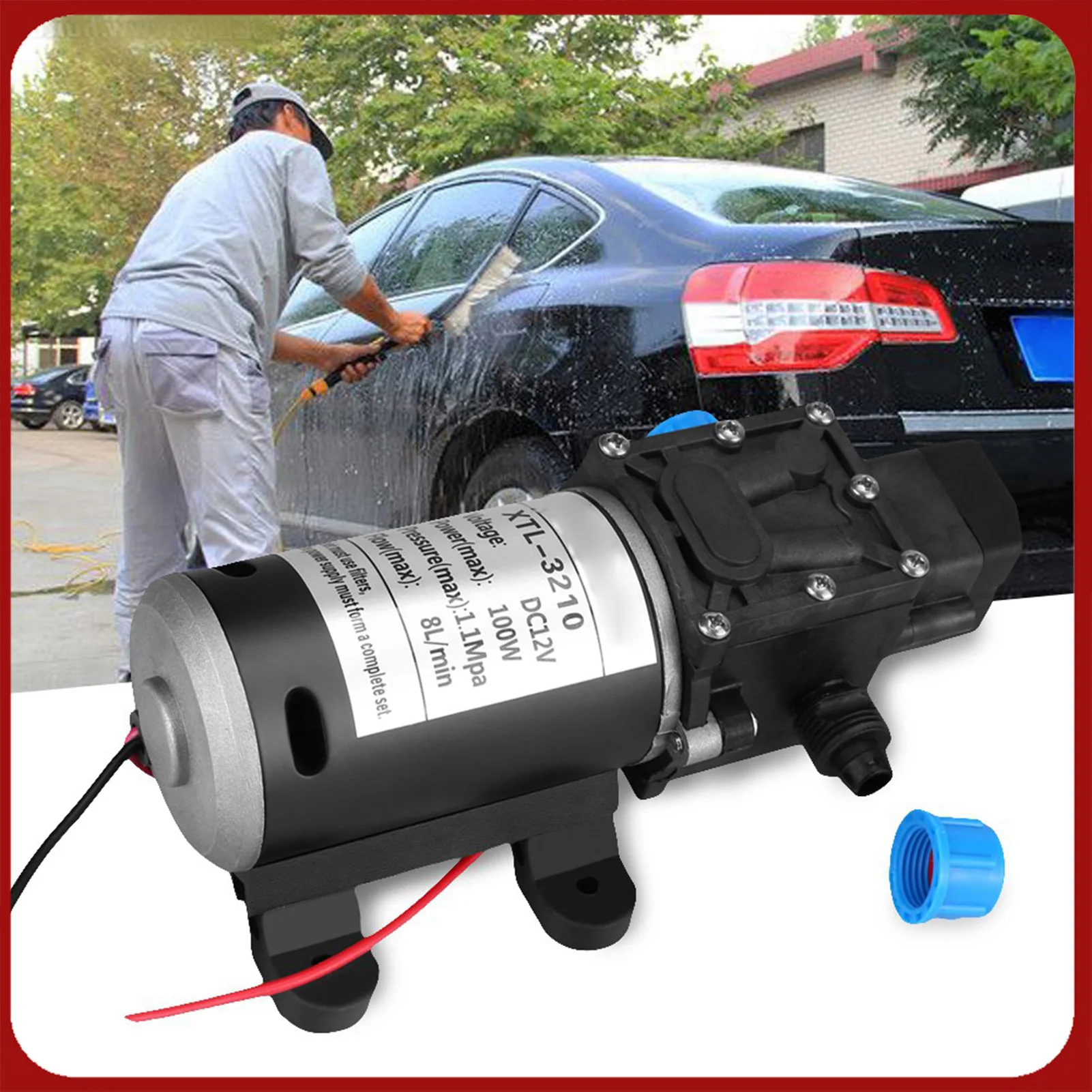 

Deck Wash Pump Kit Washdown Deck Cleaning Pump Kit 12V Fresh Sea Water Flow 5.0 GPM for Rv Boat Marine Cleaning Accessory