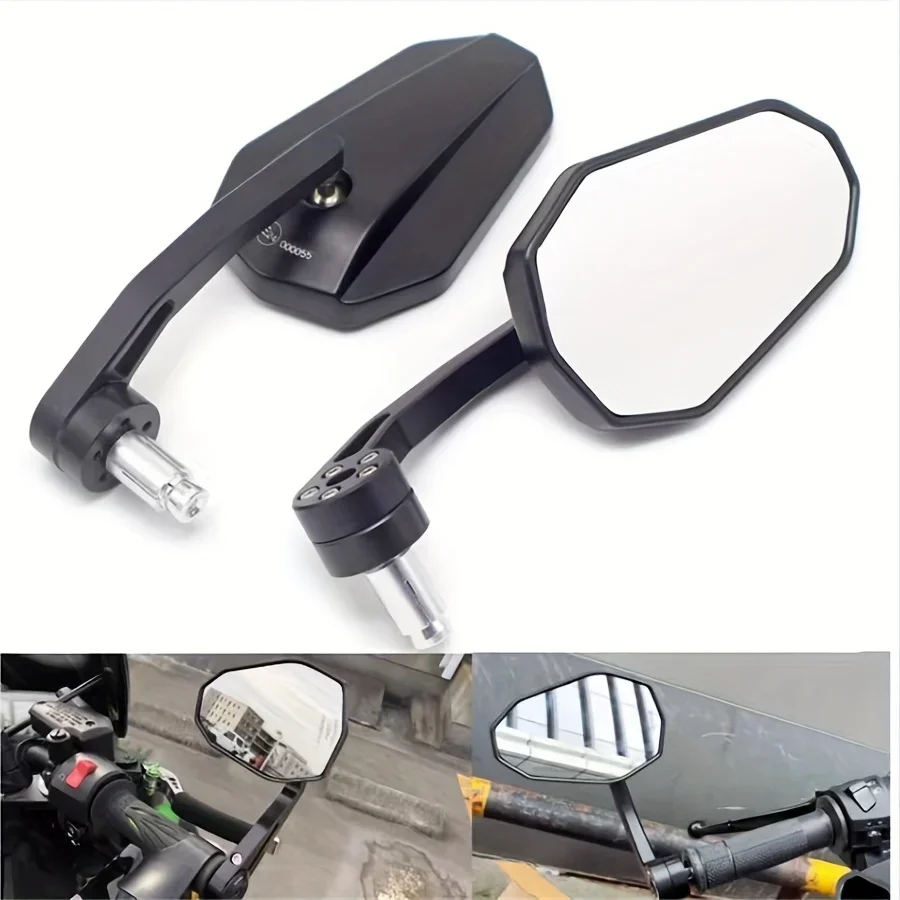 

Universal Motorcycle Handlebar Mirror - Durable Aluminum Alloy Adjustable Rear View Mirror