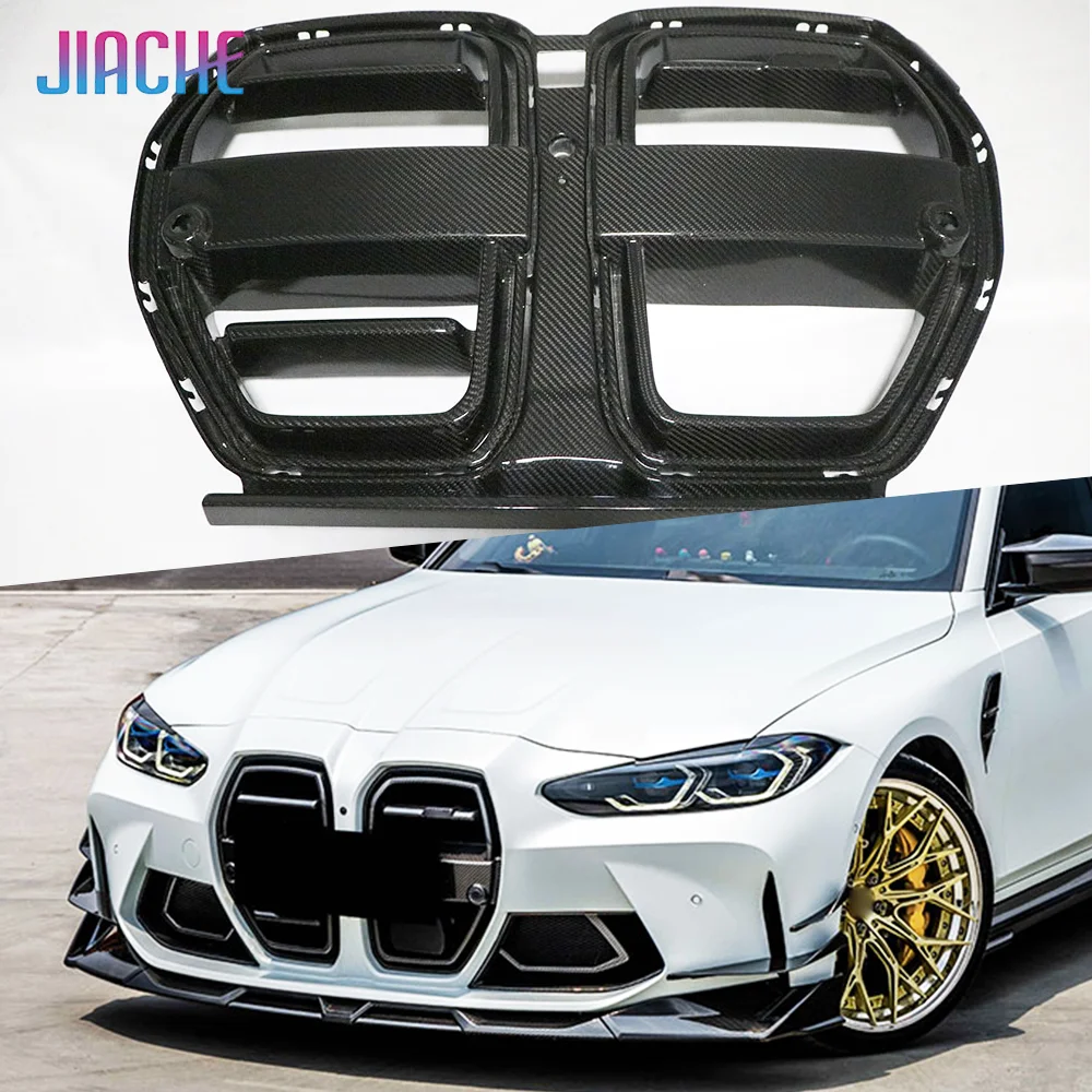Dry Carbon Front Bumper Grill Mesh Grill Cover With ACC For BMW 3 4 Serise G80 M3 G82 G83 M4 2021+ Car Styling Auto Accessories 