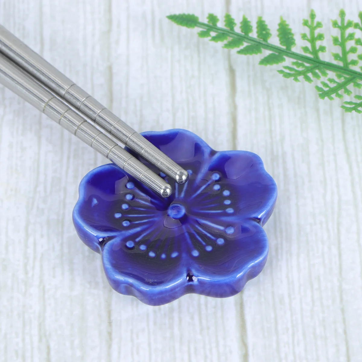 

6Pcs Chopsticks Rest Ceramic Holder Tableware Rack Prevent Rolling Easy Clean for Home Celebration