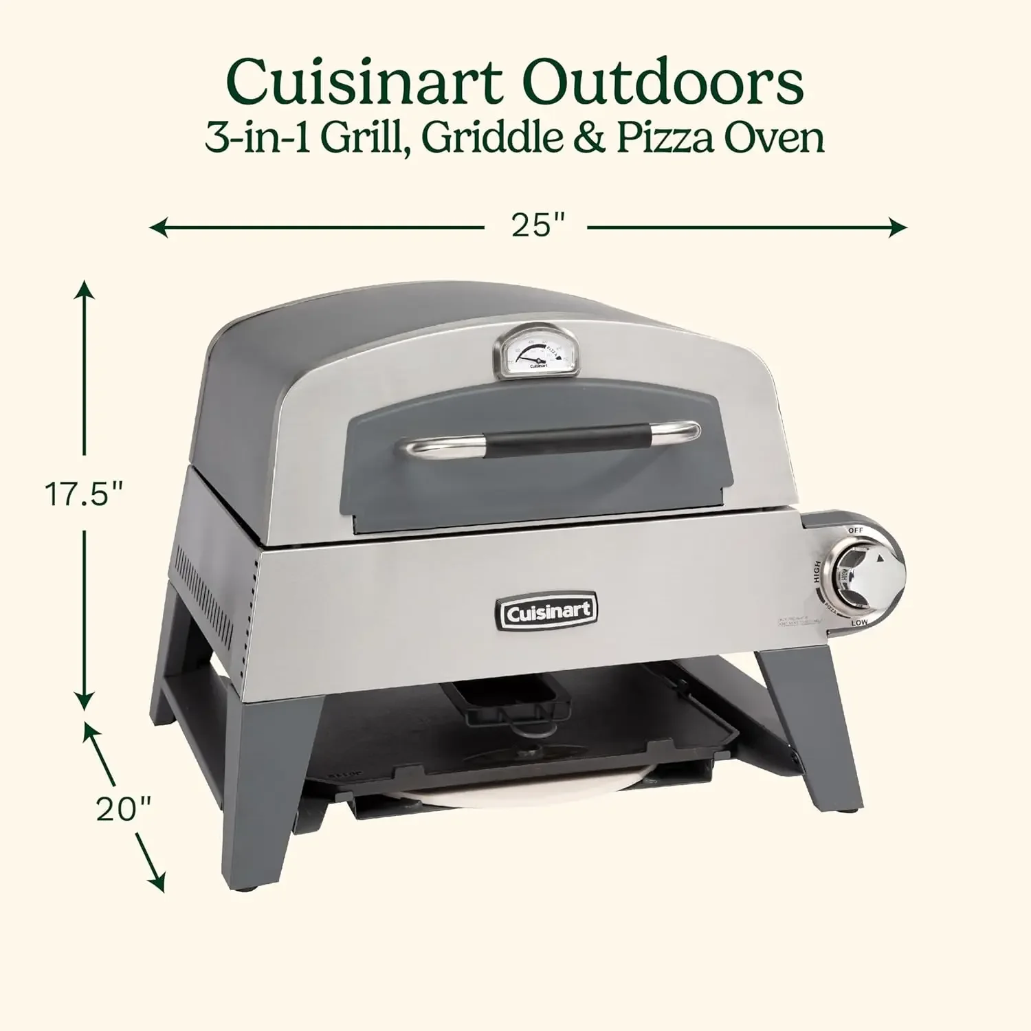 CGG-403, 3-in-1 Pizza Oven, Griddle, & Grill