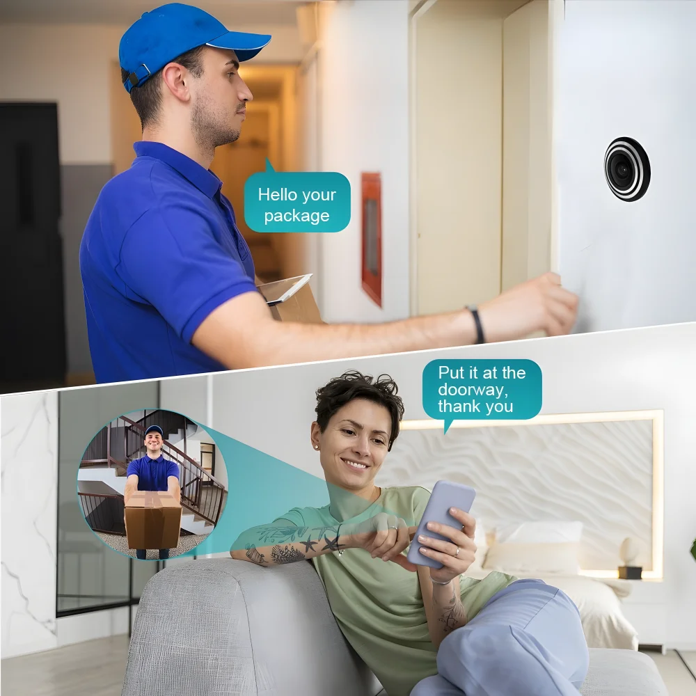 Tuya สมาร์ท 5G Wifi Peephole กล้องประตูการตรวจจับการเคลื่อนไหวประตูดิจิตอล Viewer ไร้สายกล้องประตู Home Security Protection