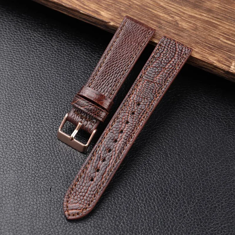 Handmade Ostrich Foot Leather Bracelet 18mm 19mm 20mm 21mm 22mm Personalised Men\'s Watch Accessories Bracelet