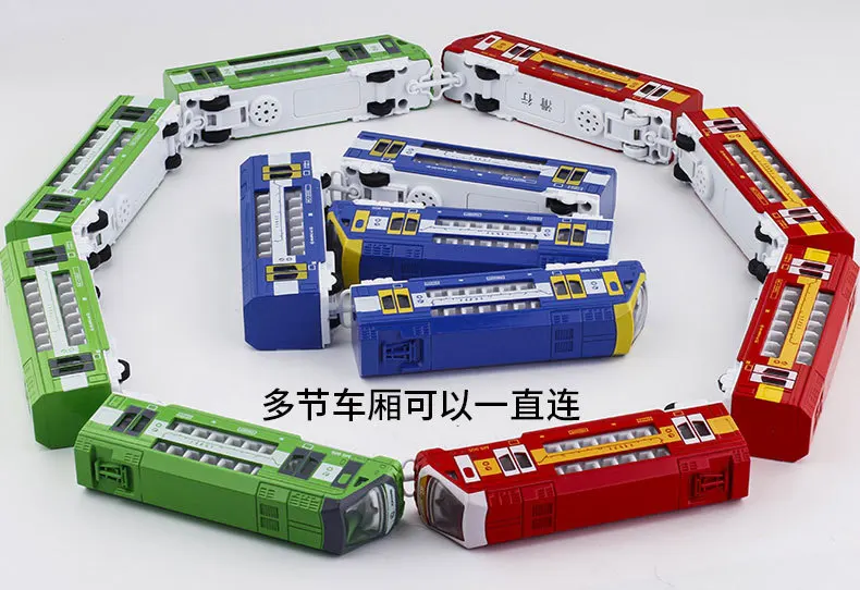 Dwupoziomowy metrowy/szybki pociąg kolejowy ze stopu, symulacja toru, pociąg z magnetycznym połączeniem, tor z 4 sekcjami, opakowanie w pudełku B508