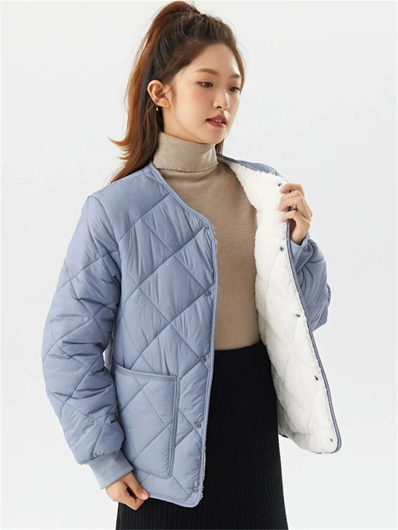 Vrouwelijke Lange Jassen Losse Jassen Grote Maat M-4XL Fleece Gevoerde Jas Met Zak Vrouwen Dons Katoenen Jas Herfst Winter Parka