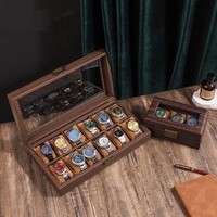 Eco-Friendly Leather Classic Best Selling Style Dust-Proof Watch Storage Display Box With Lock Glass Window Watch Box