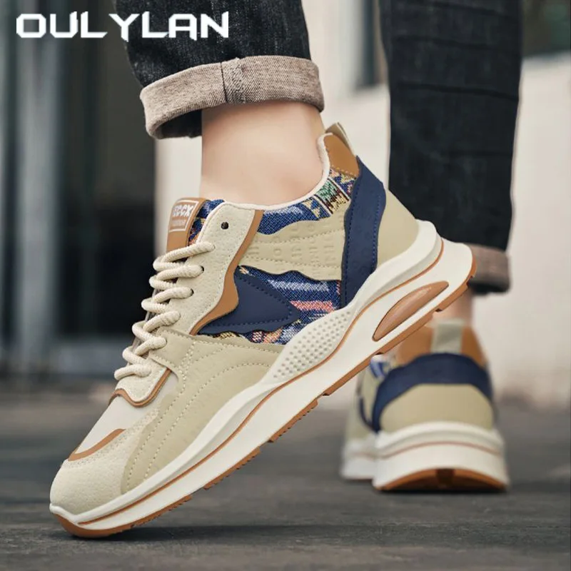 

Oulylan Men Trendy Chunky-sole Shoes Comfort Outdoor Casual Heightened Sneaker Versatile Anti-slip Wear-resistant Sport Footwear