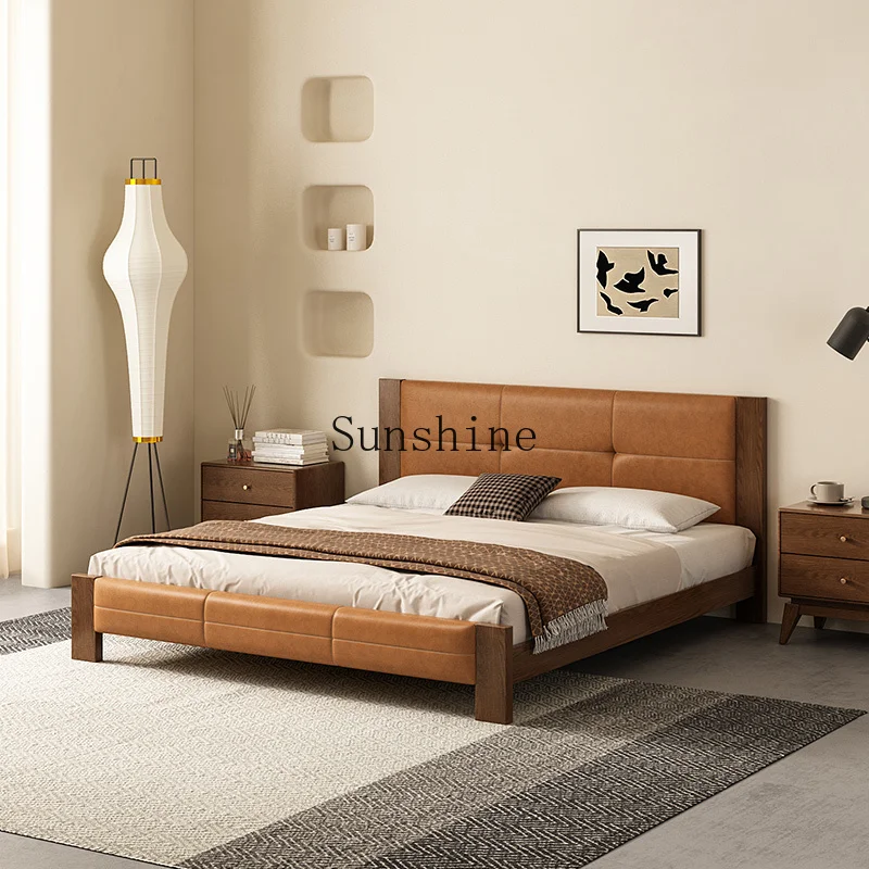 

Modern simple bedroom small double bed handmade retro double bed