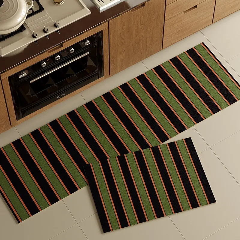 

Kitchen Floor Mat Non-slip PVC Leather Washable Rugs Oil-proof Waterproof Carpet Balcony Mats Home Decoration Коврик Для Кухни
