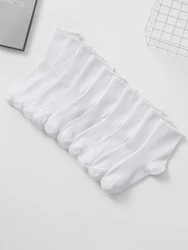 10 Pairs Solid Colour White Socks for Men High Tube Middle Stockings Fashionable and Classical Socks Set