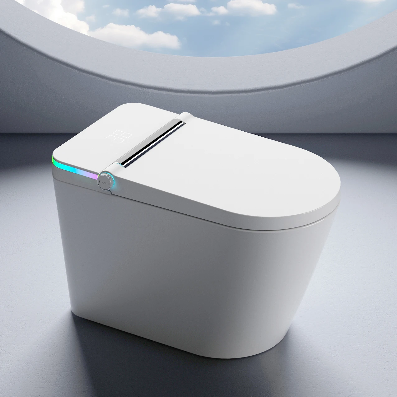 

Color Ambient Elongated Intelligent Sanitary Ware Water Closet Bathroom Automatic Floor Mounted Ceramic Smart Toilet