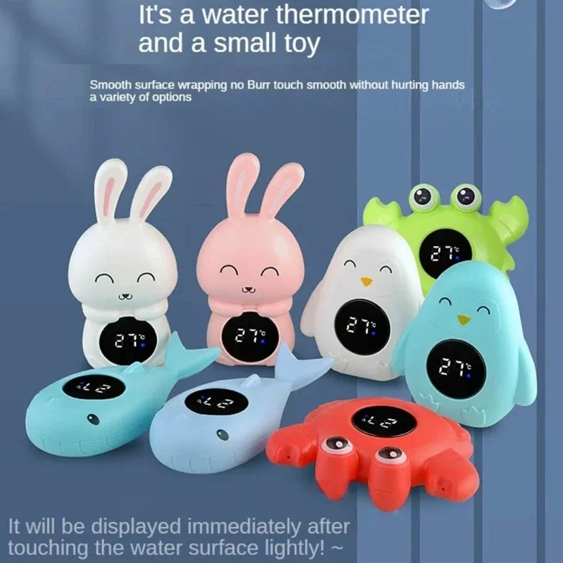 Termómetro Digital dibujos animados, pantalla LED, medidor temperatura del agua, juguete flotante seguridad para niños,