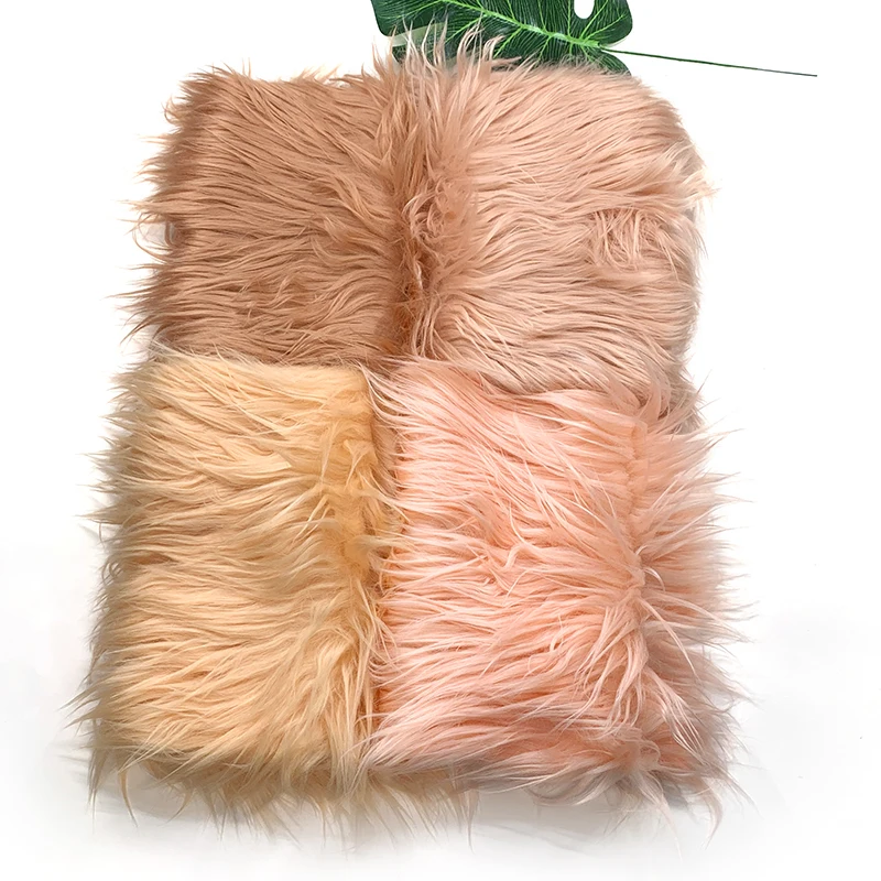 2024 New 25x45cm 100% Polyester Faux Fur Fabric 8cm Soft long Hair Plush Fabric Handmade Doll/costume DIY Sewing Fabric