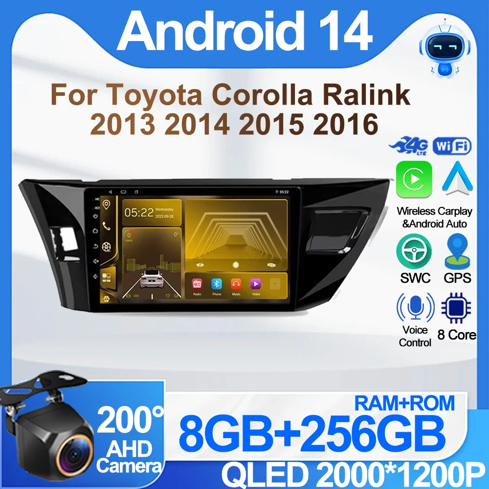 

Android For Toyota Corolla Ralink 2013 2014 2015 2016 Carplay Android auto 360 cameras Multimedia Video Player GPS DVD MP5