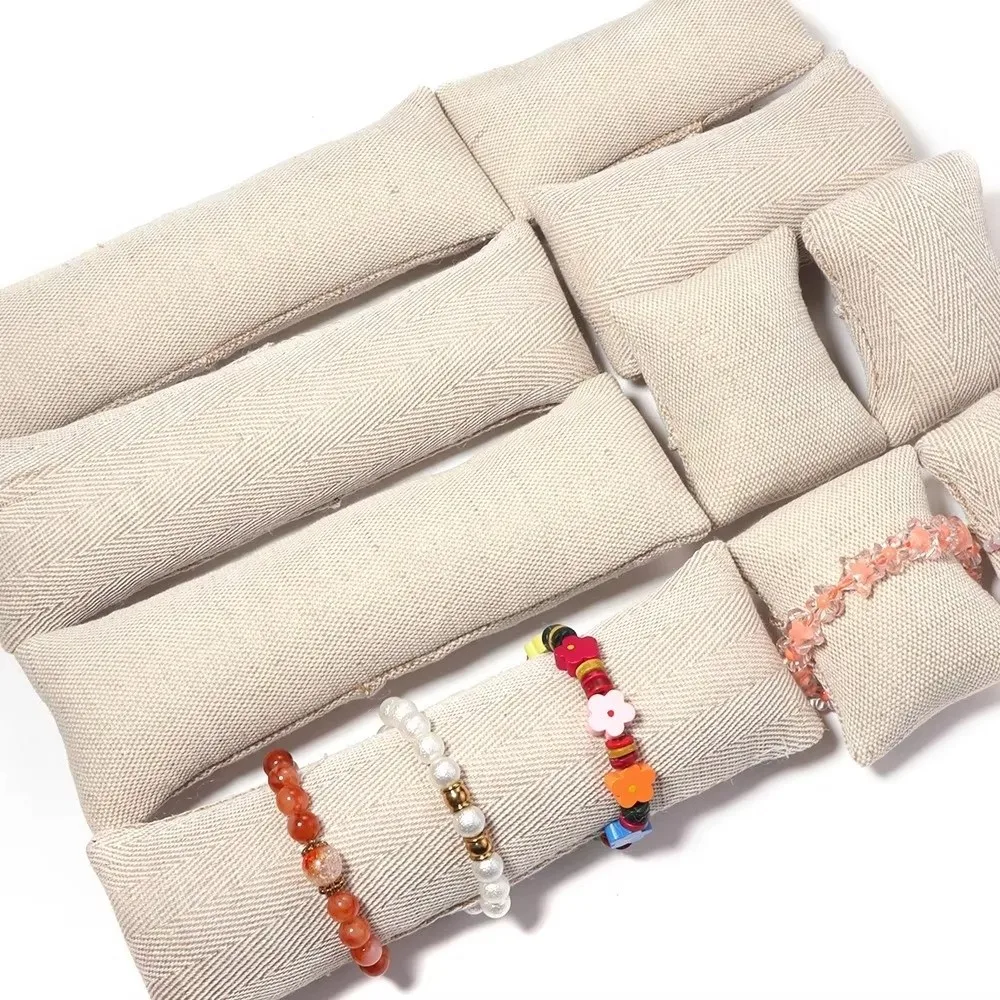 Linen Fabric Jewelry Display Pillow Photograph Prop Jewelry Photography Watch Bangle Pillow Soft Cushion Home Organizer