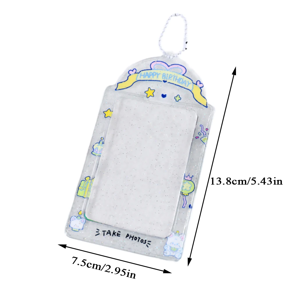 New Korean Idol Card Photo Sleeves Key Ring Photo Frame Photocards Protector Keychain Photo Pocket Pendant Goo Card Holder ins