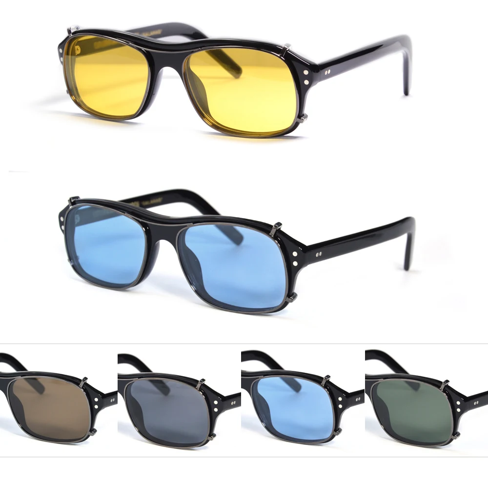 Kingsman Brillenzubehör Clip-On Sonnenbrillenaufsatz Nachtsicht Gelbe Linse G15 Grüne Polarisierte Fahrbrille – Detail 8