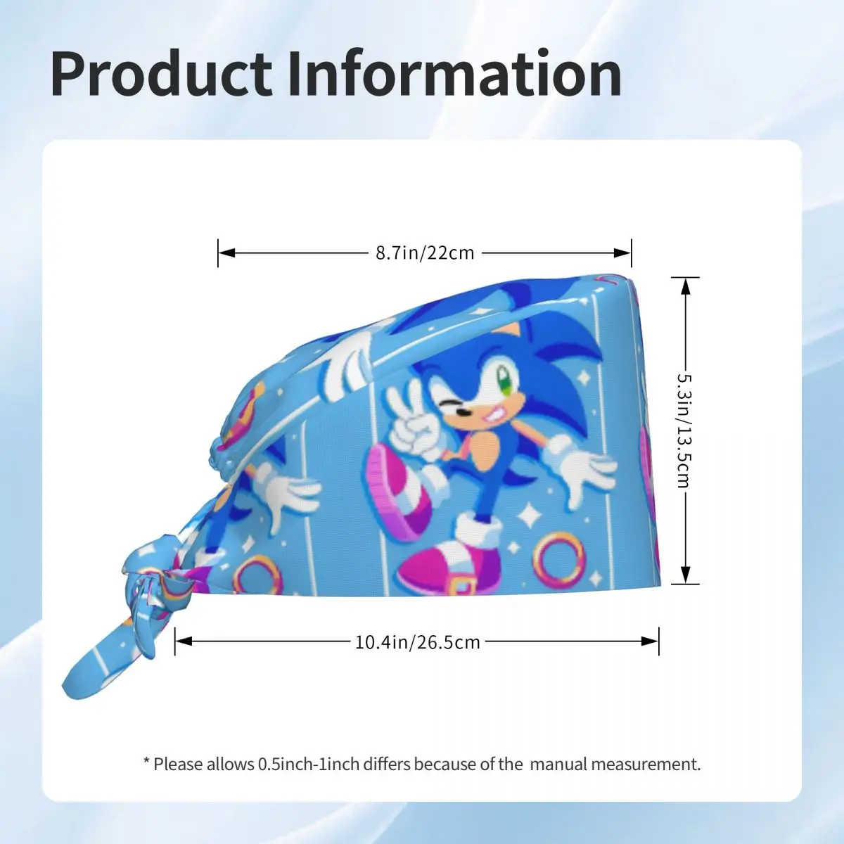 قبعة طبية سونيسز للجنسين، قبعة عمل مريحة للممرضات ذوات الشعر الطويل، قبعات عمل مزينة برسومات.