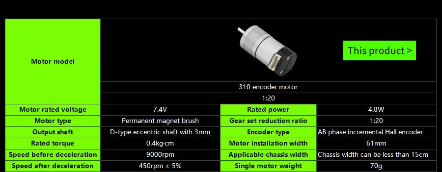 310 DC Untersetzung motor mit Encoder Smart Robot Ganzmetall getriebe Vorwärts-und Rückwärts drehzahl regelung für DIY-Elektronik projekt – Detail 8