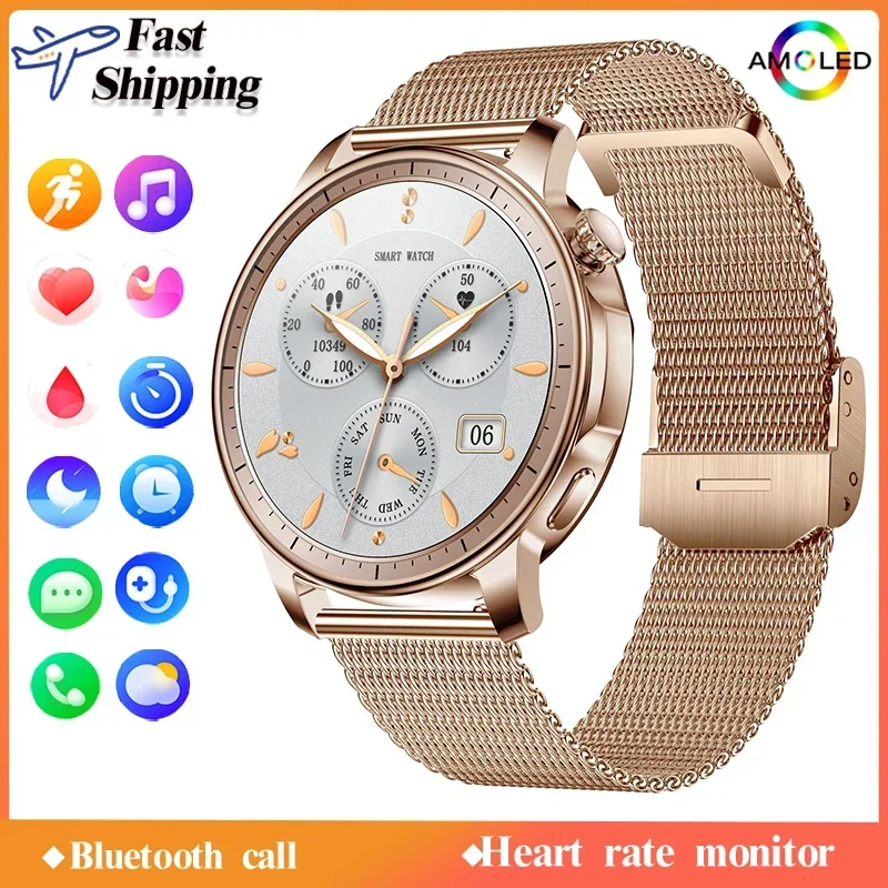 Lady Smart Watch Women Bracelet Heart Rate Sleep Monitor Bluetooth Call Health Heart Rate Smartwatch for Wife Smart Wristband
