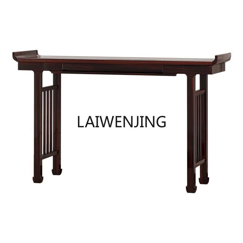 solid wood table incense case Zhongtang strip case ebony wood porch offering warped head