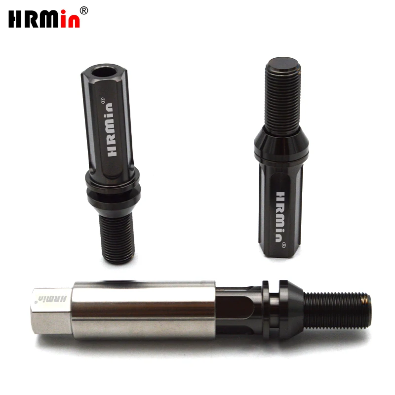 

Black Color Extended Anti-Theft Head Floating Cone Seat Gr.5 Titanium Alloy Ti-6Al-4V Auto Wheel Hub Bolts M14x1.5 x28mm