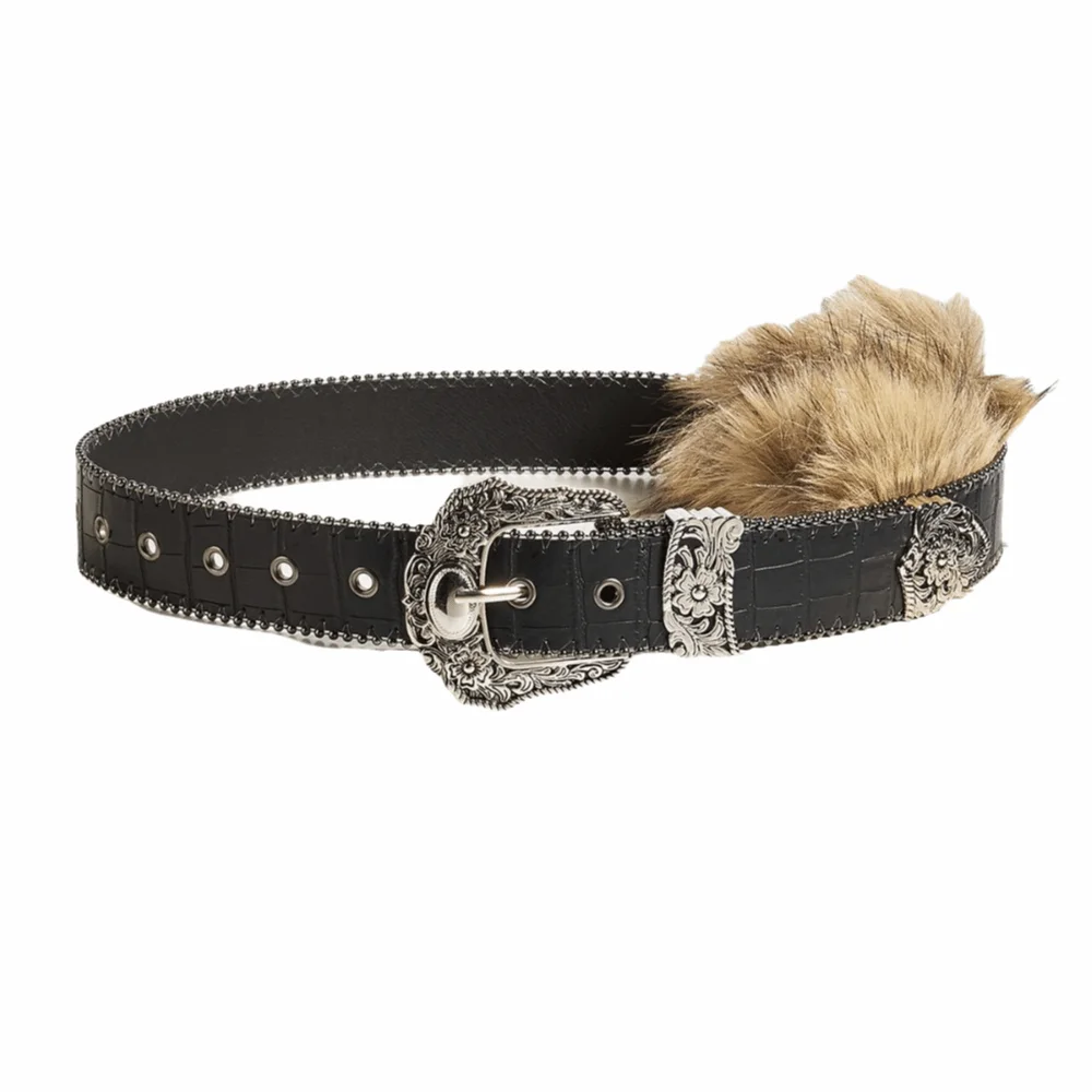 Fashion Y2K Waist Belt Metal Buckle Punk Style Belt Wide Belt