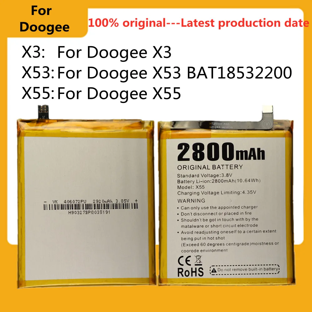 Оригинальный аккумулятор большой емкости для DOOGEE X3 X55 X53 BAT18532200, аккумуляторы для мобильных телефонов + бесплатные инструменты