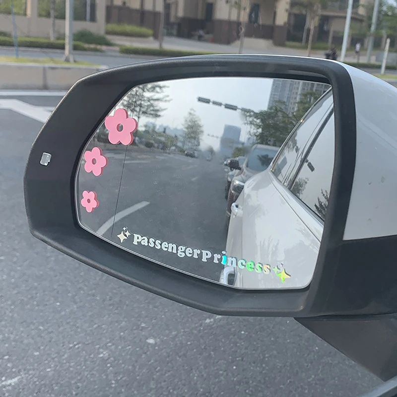 2 szt. Lustro naklejka dekoracyjna pasażer księżniczka gwiazda lustro naklejka naklejka lusterko wsteczne samochód dekoracja winylowa zabawna naklejka na samochód
