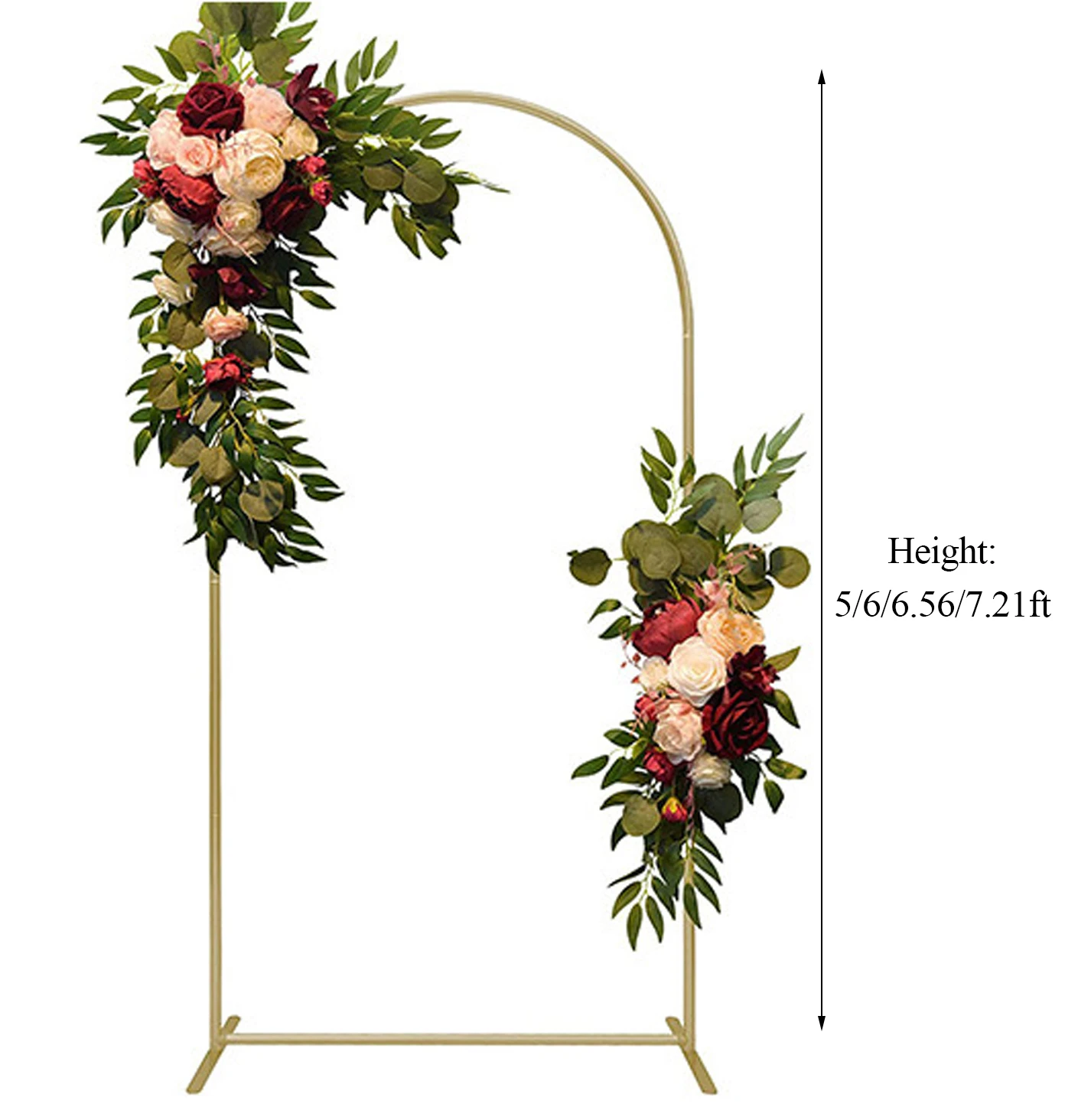 Wedding Backdrop Arch Stand 5/6/6.6/7.21ft Gold Chiara Arch Frame Stand for Wedding Birthday Bridal Baby Shower Background Decor
