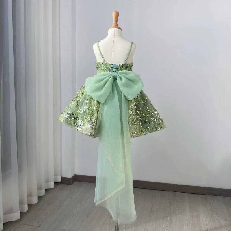 Dangkong Children's Dress Mesh Holiday 3D Flowers2025New Style Girl Sleeveless Strap Dress Fairy Birthday