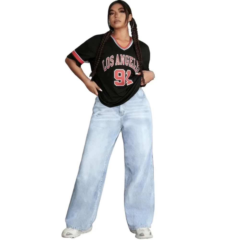 Autumn and Winter Women's High-waisted Jeans Retro Denim Casual Loose Style Y2K Fashionable Comfortable and Trendy Women's Wear