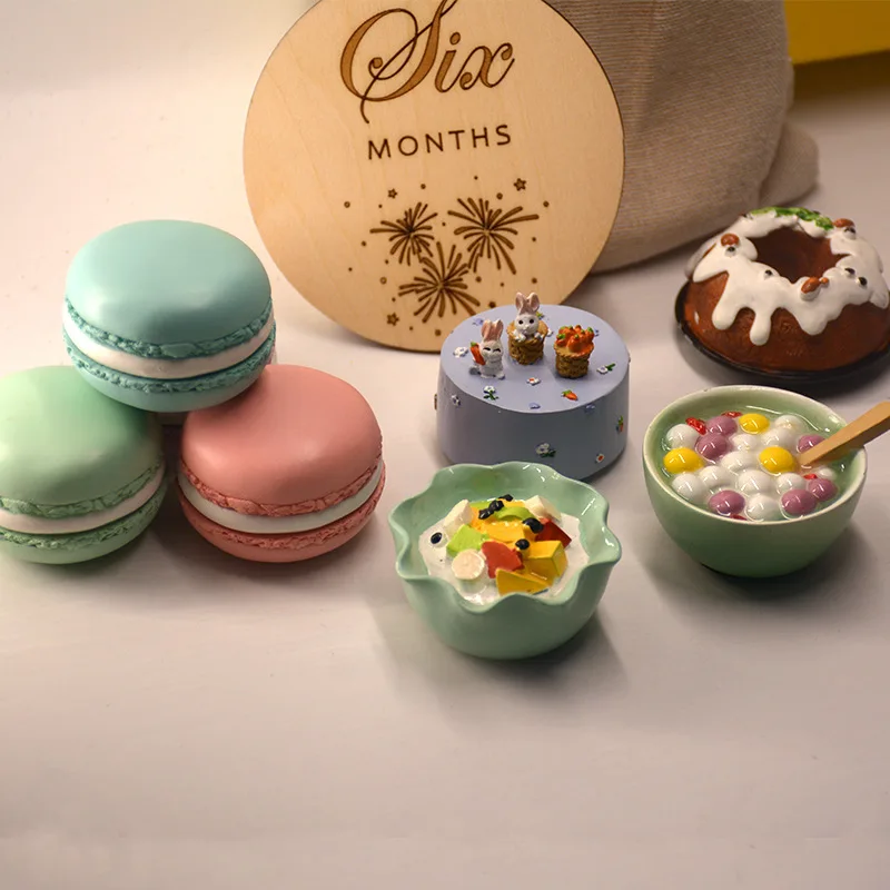 

3D Stereo Food Fridge Magnets - Resin Cake Dessert Miniature Decorative Figurines for Refrigerator Decoration