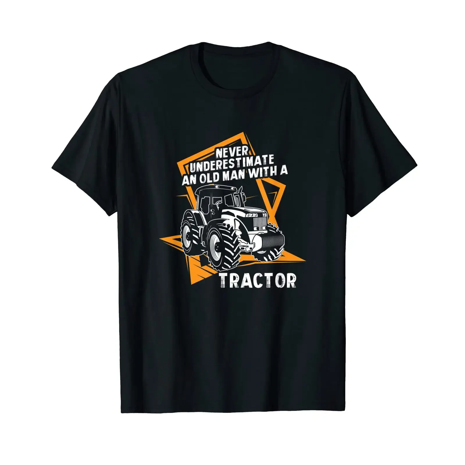 Herren T-Shirt „Unterschätze niemals einen alten Mann mit einem Traktor“ – Vintage-Waschung, Unisex-Designerkleidung, weich