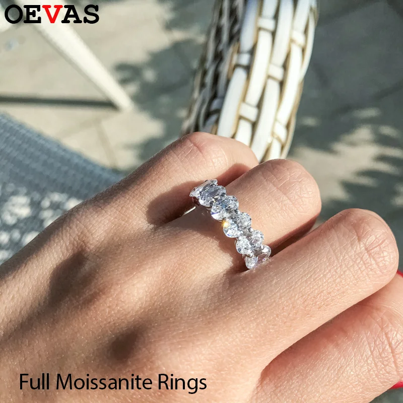 

OEVAS 0.3-1CT Oval Moissanite Engagement Ring for Women S925 Silver Party Cluster Ring Wedding Band Fine Jewelry Wholesale