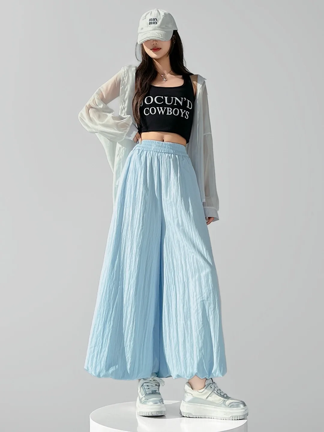 High Waist Wide Leg Pants Spring New Style Women's Floral Print Loose Fit Casual Trousers Straight Cut Loose Flared Pants