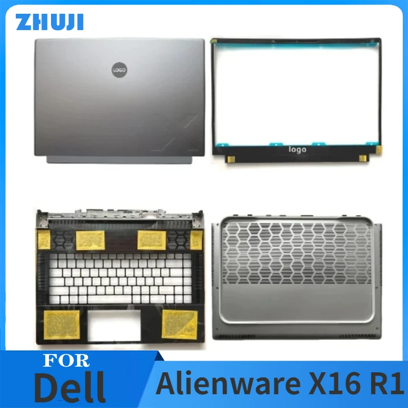 New Original For Dell Alienware X16 R1 Laptop LCD Back Cover Front Bezel Upper Palmrest Bottom Base Case Keyboard Hinges