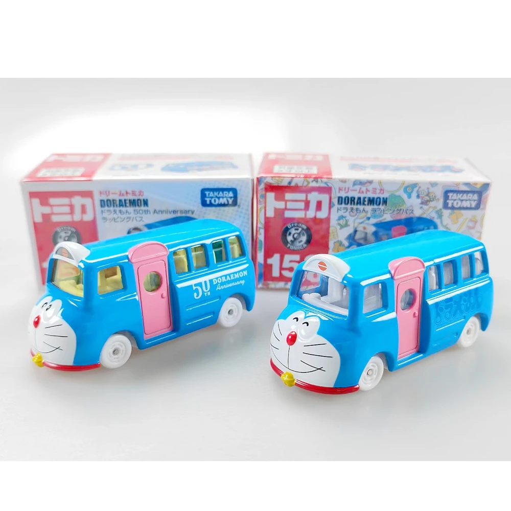 Takara Tomy Tomica Doraemon Jingle Cat Bus 50th Anniversary Edition Alloy Model, for Children's Halloween Christmas Gift