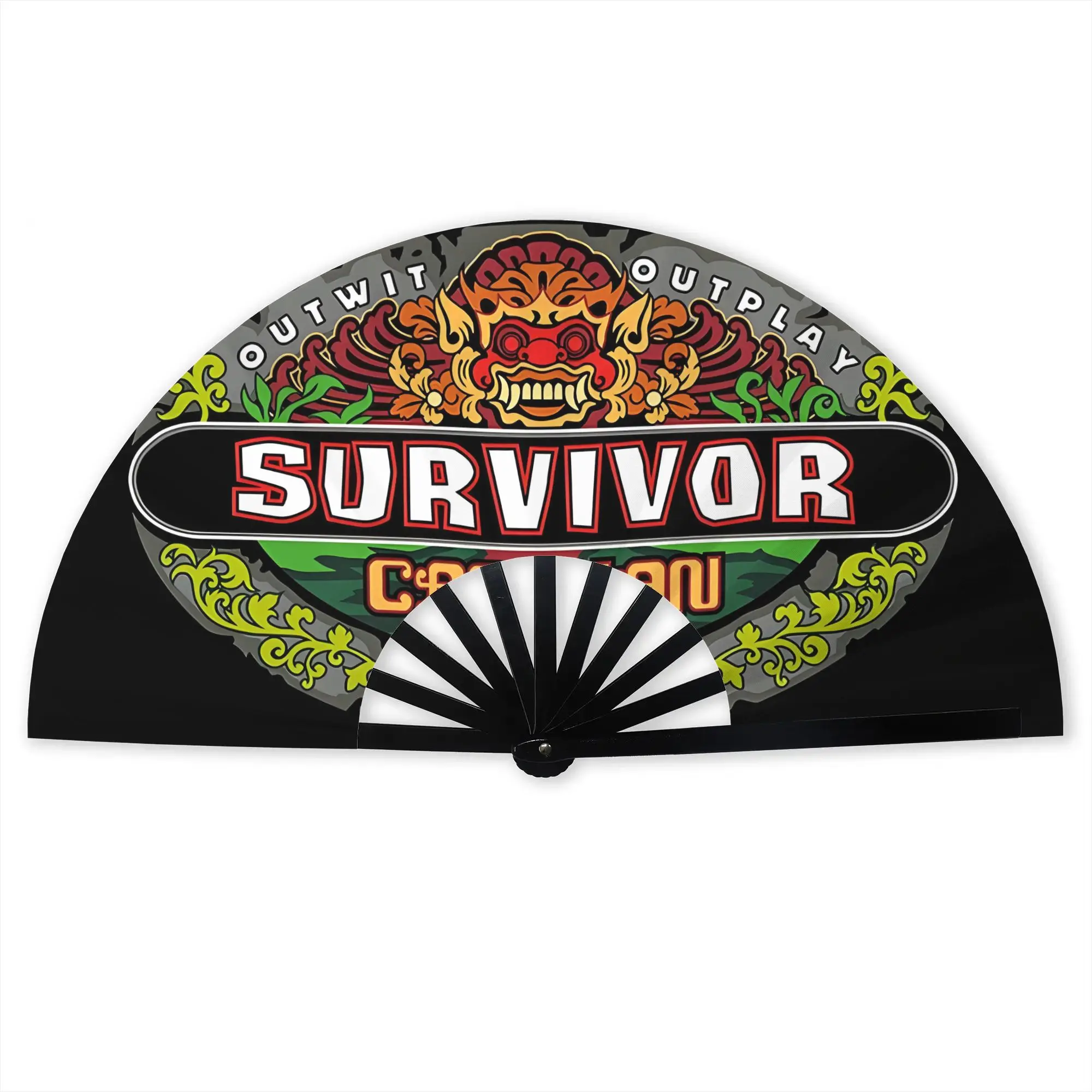 S-Survivors Cagayan Stylish Hand Fan Women Reality Show U.S Printed Polyester Fan Trendy For Wedding Party Gift
