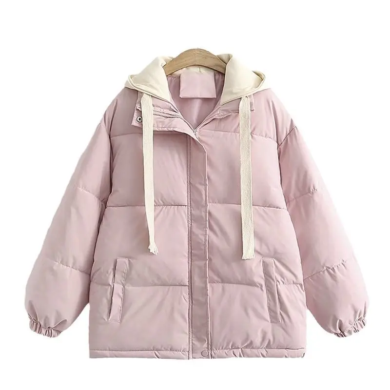 Sweet imprimés Wind-Veste rembourrée en coton pour femme, veste rembourrée, faux deux, style étranger, tout Hong Kong, étudiants, femme