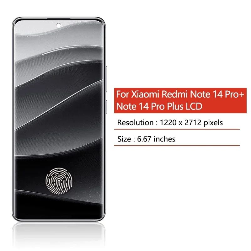 6.67'AMOLED Note14Pro+ Display For Xiaomi Redmi Note 14 Pro Plus 24115RA8EG LCD Display Touch Panel Screen Digitizer Assembly