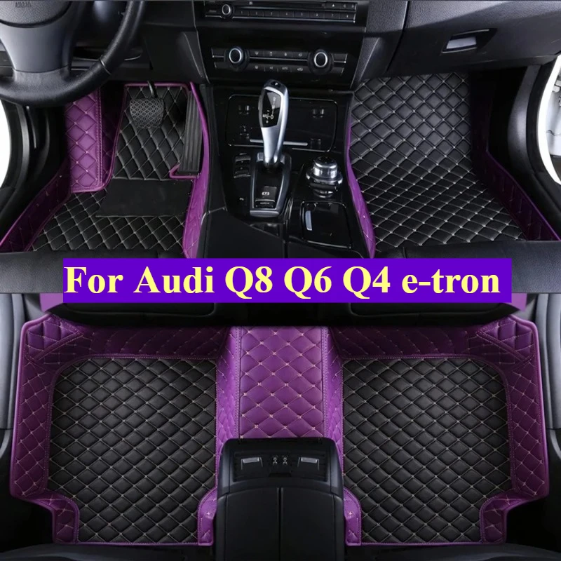 

Custom Car Floor Mats For Audi Q8 Q5 Q6 Q4 e-tron 2009-2026 All Weather Auto Accessories Foot leather Carpets Fashion Rugs Pads