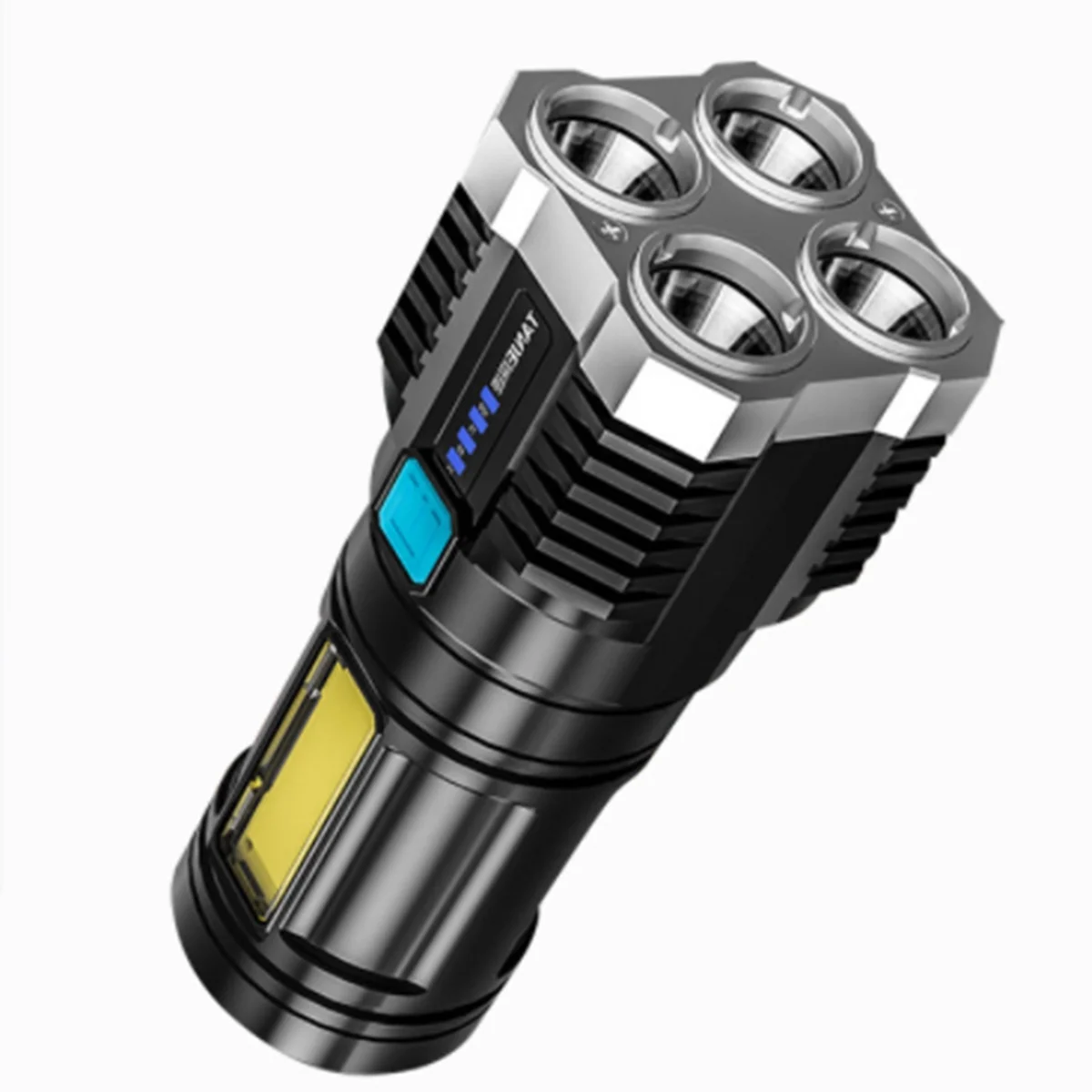 Super Flashlight Ultra Powerful LED Rechargeable Side Light 4LED Outdoor Flashlight for Camping