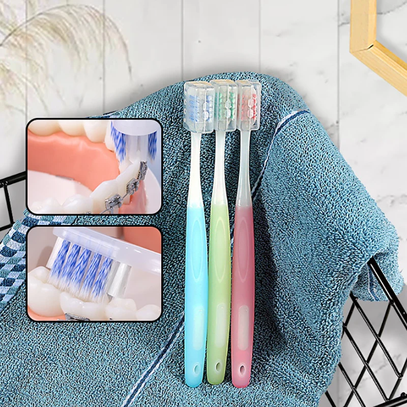 

1Pcs Adults Orthodontic Toothbrush Dental Soft Cleaning Tooth Brush Soft Bristle Toothbrushes Interdental Brush Brace Clean Tool