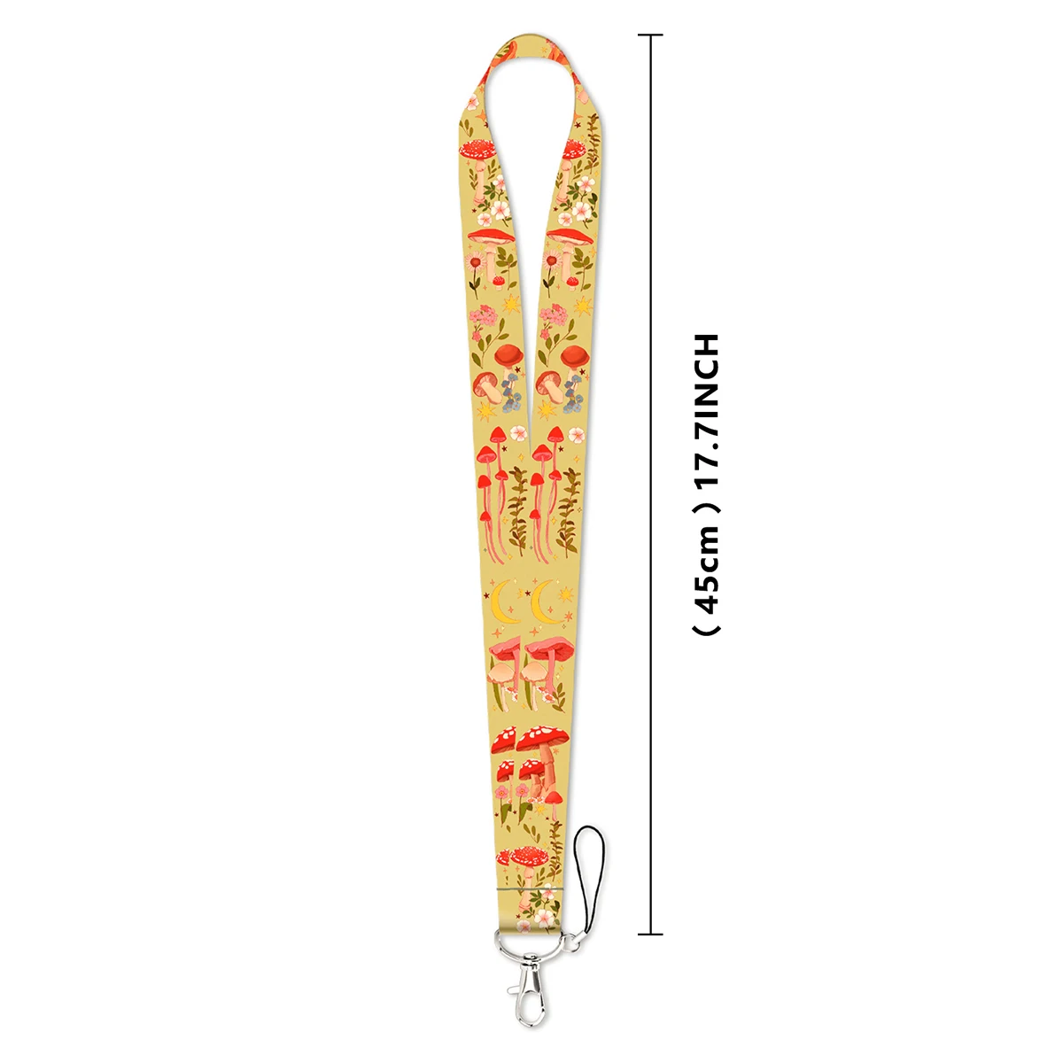 Cartoon Mushroom Lanyard Keychains Classic Cartoon Ribbon Hang Ropes Keyring Mobile Phone Charm Neck Straps Key Ring