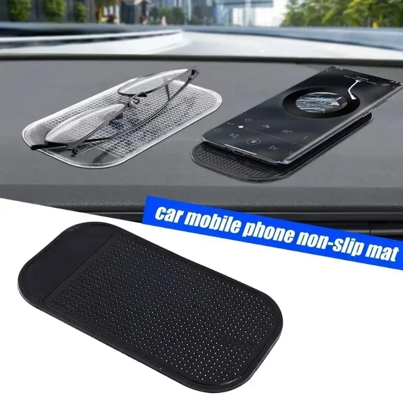 Car Non-Slip Mat Magic Adhesive Cell Phone Mobile Holder Mount Black Silicone Anti-Slip Slide-Proof Pad Dashboard Sticky Dash