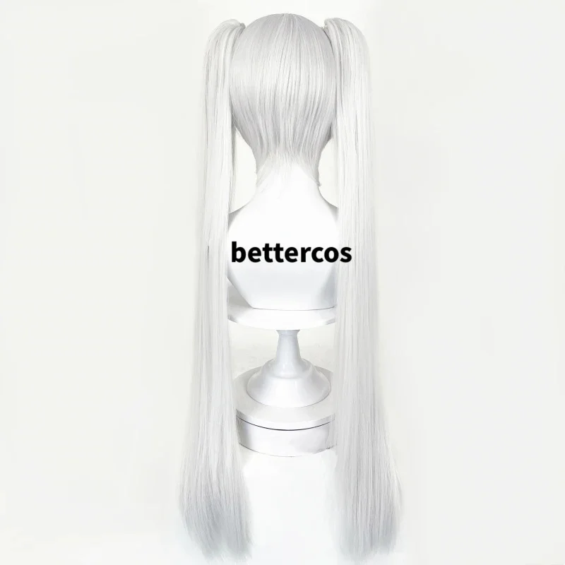 z;3,d'5,g\7/Anime At The Funeral Frieren Cosplay Wig Long Silver White Double Ponytail Wigs Heat Resistant S6,j.y'8 /c. - view 6