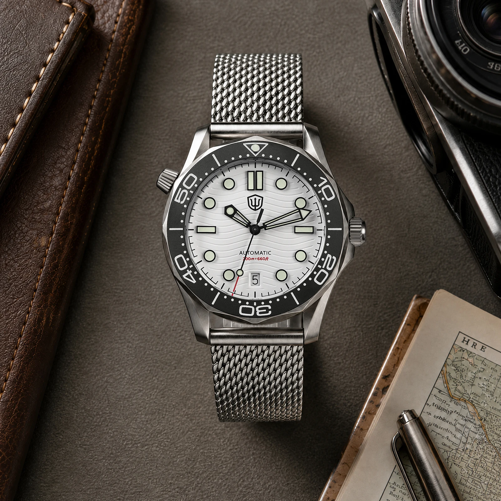 Watchdives WD007 39mm V2 SL3001 Automatische Taucheruhr Titan-Gehäuse Saphirglas 100M Wasserdichtes Ventil Luxus-Herrenuhr – Detail 33