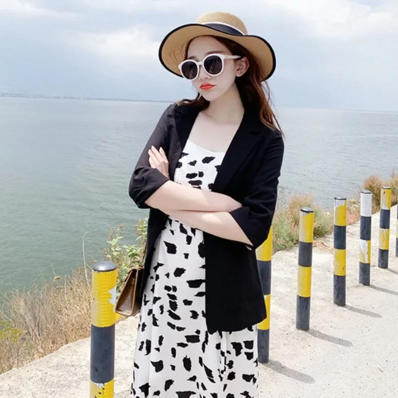 韓国の女性用ブレザー,夏服,原宿,ヴィンテージ,アウトドア,オフィス,シンプル,ソフト,無地,カジュアル,通気性,大セール,2025