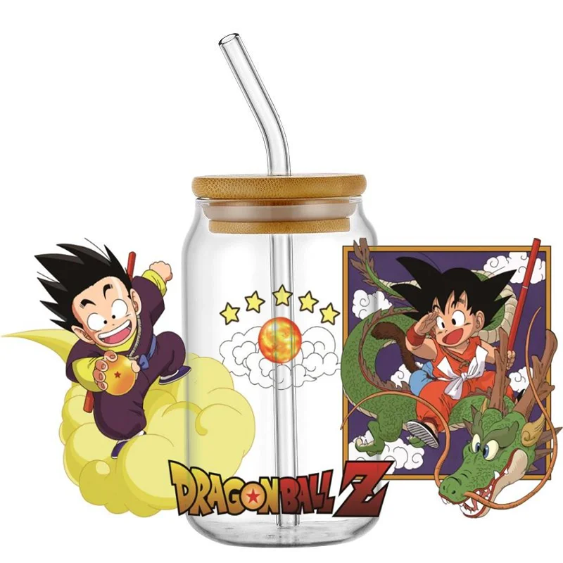 Custom 16oz Dragonball character design UV Dtf Sticker Label Plastisol For DIY Glass Mug Bottle image 4